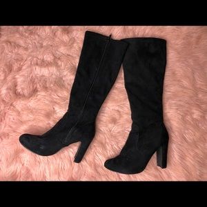 Black suede boots